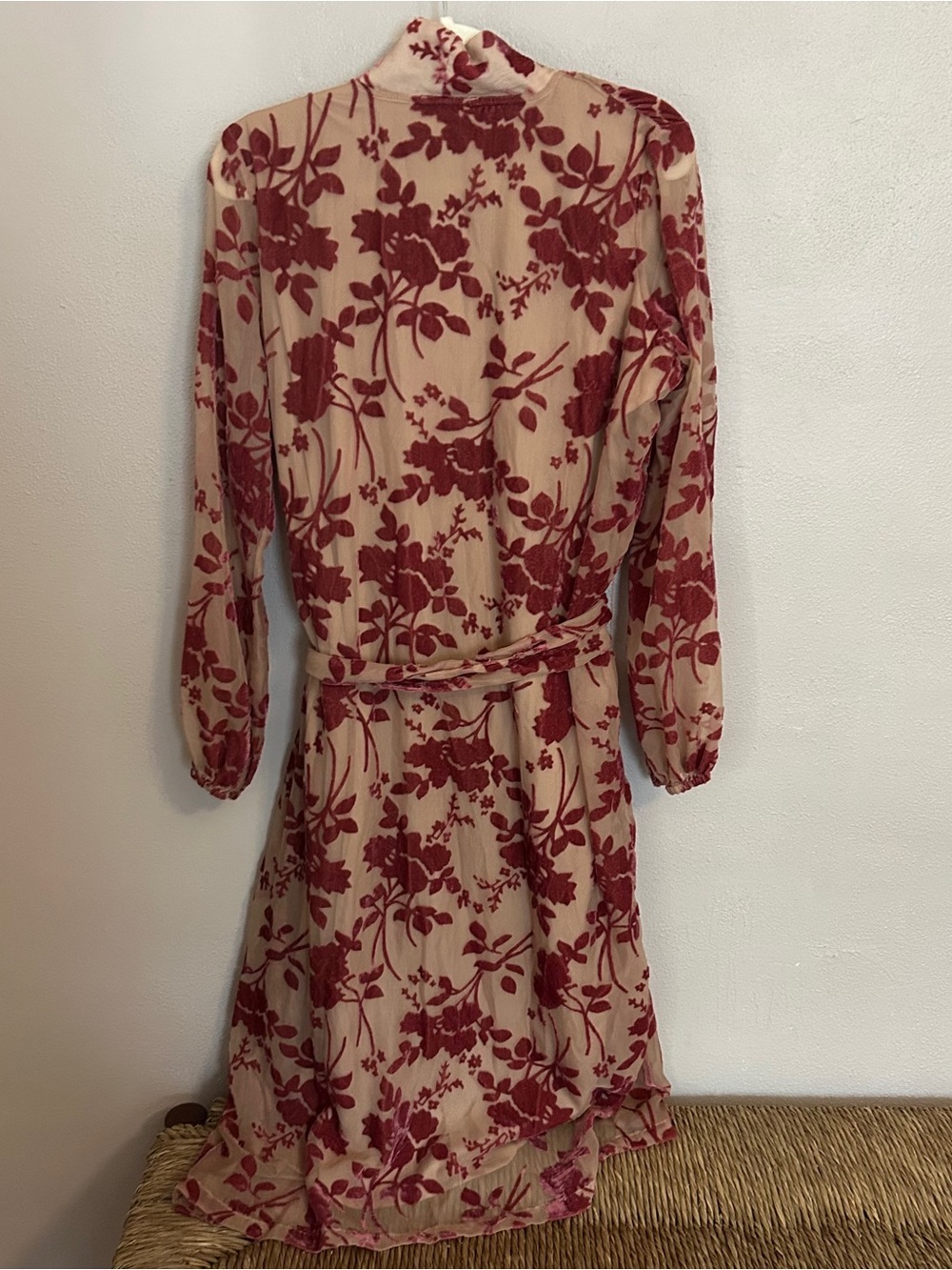 Whimsigoth Dark Floral Romantic Goth Velvet Burnout Duster - Picture 2 of 3